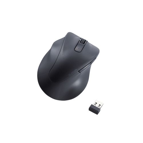 エレコム 静音 2.4GHz無線マウス “EX-G”5ボタン Mサイズ(左手用) M-XGM31DBSKBK【メーカー直送】