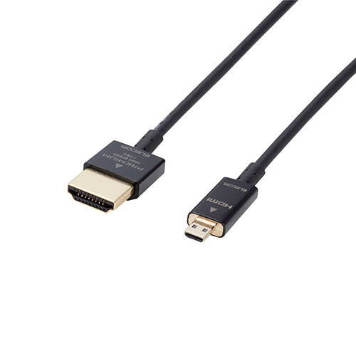 エレコム HDMIケーブル/Premium/スーパースリム/micro/1.5m/ブラック DH-HDP14SSU15BK【メーカー直送】