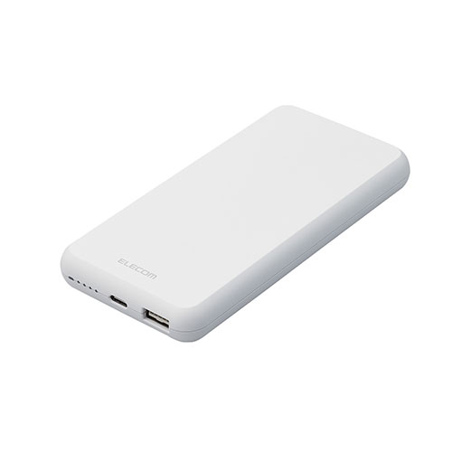 エレコム モバイルバッテリー/リチウムイオン電池/薄型/15W/10000mAh/Type-C1ポート/USB-A1ポート/ホワイト DE-C38-10000WH【メーカー直送】 エレコム モバイルバッテリー/リチウムイオン電池/薄型/15W/10000mAh/Type-C1ポート/USB-A1ポート/ホワイト DE-C38-10000WH【メーカー直送】