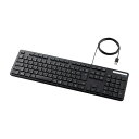 エレコム 有線キーボード/薄型/メンブレン式/抗菌/フルサイズ/ブラック TK-FCM108KBK【メーカー直送】
