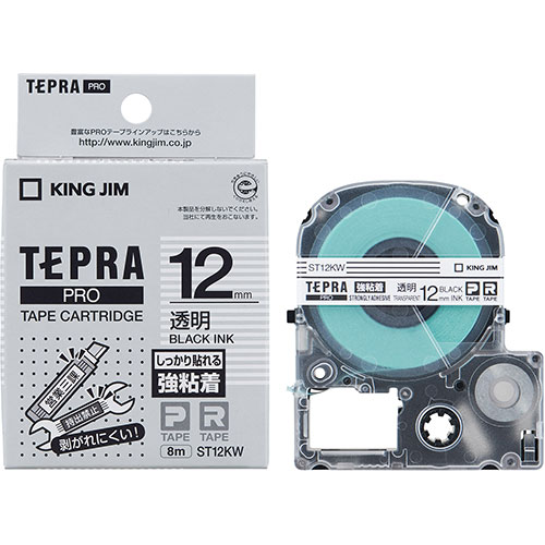 KING JIM キングジム テプラPROテープ強粘着 12mm 透明 KJ-ST12KW【メーカー直送】 KING JIM キングジム テプラPROテープ強粘着 12mm 透明 KJ-ST12KW【メーカー直送】