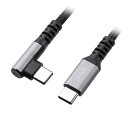 サンワサプライ USB 2.0 Type-Cケーブル C-C 片側L型コネクタ 60W 1m KU-CCP60L10TK【メーカー直送】(2)