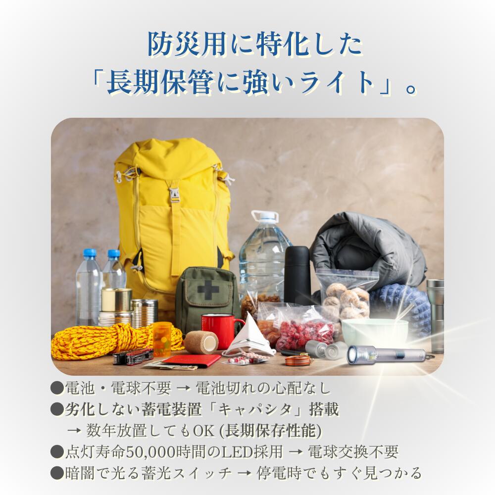 【日本製】ナイトスターJP 振って点灯 防災ライト 電池不要 30秒振って20分点灯 防水100m 耐衝撃 長期保存 停電 緊急用 懐中電灯 DDSNS3GR