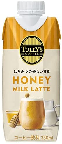 伊藤園 TULLY’S COFFEE HONEY MILK LATTE キャップ付き紙パック 330ml×24本入【送料無料】