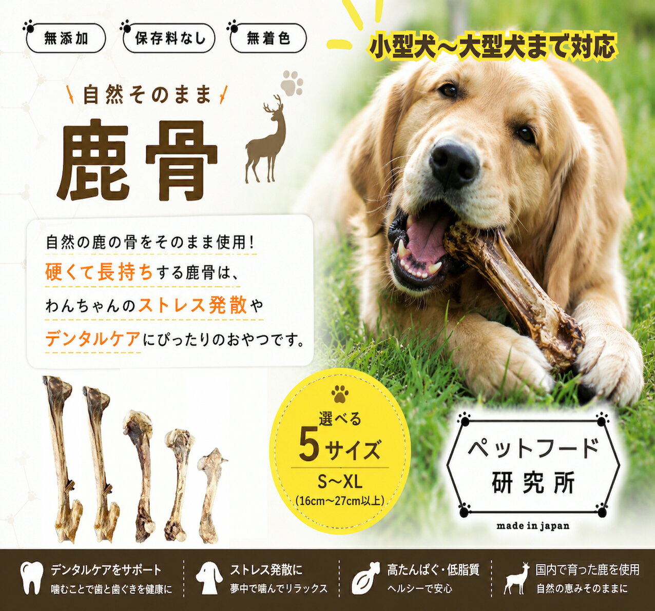 【 10cm 小型犬 縦割り 】 鹿の角 犬 おもちゃ 犬用 しかのつの 噛むおもちゃ 歯磨き 骨 鹿の骨 かむ 鹿のツノ 鹿のつの 犬のおもちゃ 無添加 おやつ エゾジカ 鹿骨 国産 鹿 角 骨ガム ボーン デンタルケア monolife モノライフ