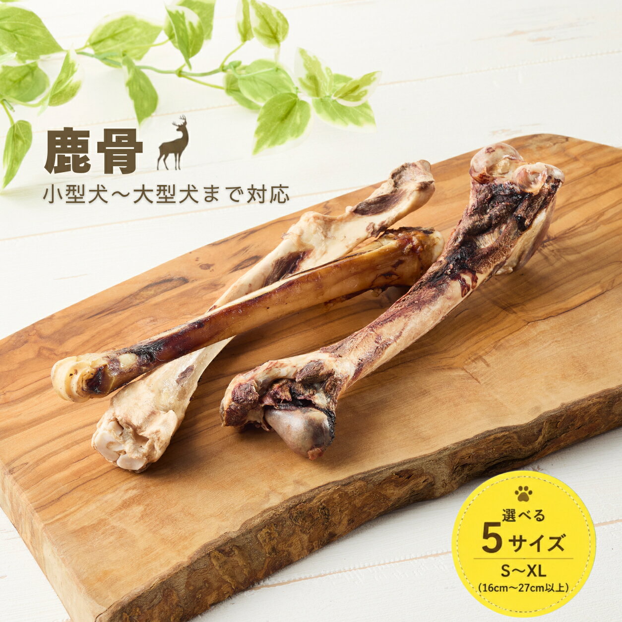 【国産 無添加】鹿レッグボーン 犬用 天然おやつ S M L LL XL 選べるサイズ／お得セットあり 長持ち 噛むおやつ デンタルケア カルシウム補給 ストレス発散 小型犬 中型犬 大型犬 犬用