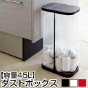 【ポイント5倍】 ダストボックス フタ付き ごみ箱 ごみばこ ポリ袋 スタンド 45L ダストスタンド 30l 40L 大容量 ふた付き ゴミ 袋 そのまま ゴミ箱 スリム ホワイト 白 黒 赤 ブラック レッド 蓋付きゴミ箱 おしゃれ 山崎実業