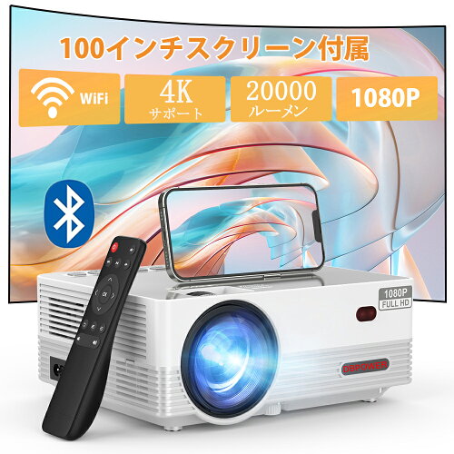 WiFi接続＆有線接続可能 交換アダプター不要 100"#スクリーンが付...