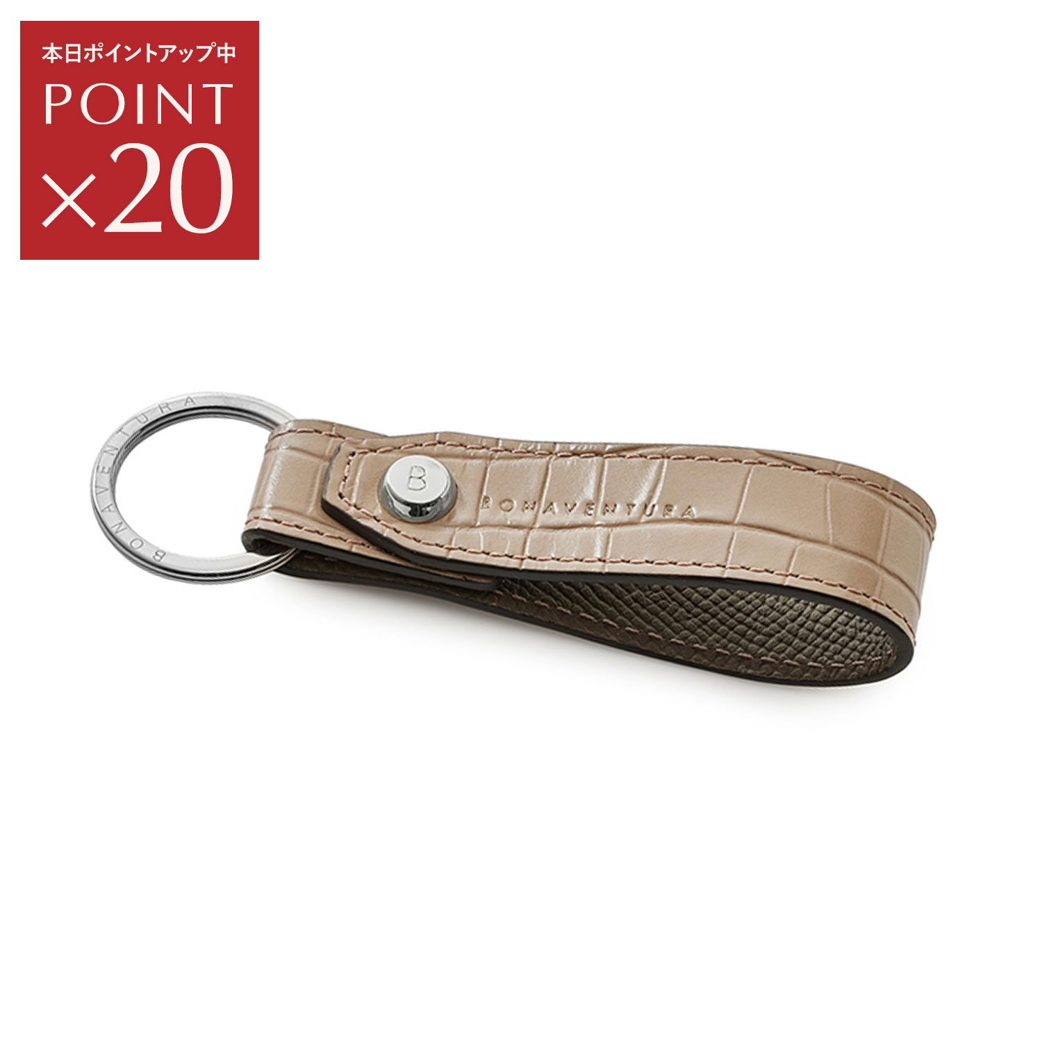 3/10限定【抽選で全額ポイントバック(要エントリー)＆P20倍】 キーホルダー ノブレッサ × エンボスクロコレザー キーケース キーホルダー ブランド 革 本革 レザー BKHNC1のサムネイル