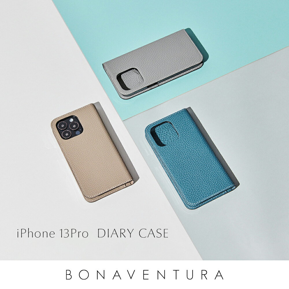 【公式ショップ】iPhone13Pro ケース iPhone13Proケース スマホケース カバー 本革 レザー 手帳型 高級 ブランド BONAVENTURA ボナベンチュラ シュリンクレザー 単色 BODT13P-1のサムネイル