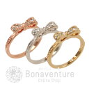 金属アレルギーに優しいニッケルフリー◆ボナバンチュール(Bonaventure) 立体感のあるリボンリング【指輪/9号/11号】(レディース アクセサリー)人気に訳あり お試し プレゼントにも