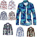 アロハシャツ 長袖シャツ メンズ 花柄 開襟シャツ ハワイ 総柄シャツ 大きいサイズ フラワーシャツ ワイシャツ トップス メンズ カジュアル 夏 サーフ 旅行...