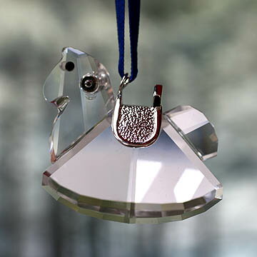 スワロフスキー 置物(Swarovski) オーナメント ロッキングホース(シルバー)#swv718988