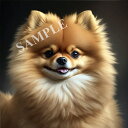 AI生成画像：動物　犬　ポメラニアン　写真画 #010091