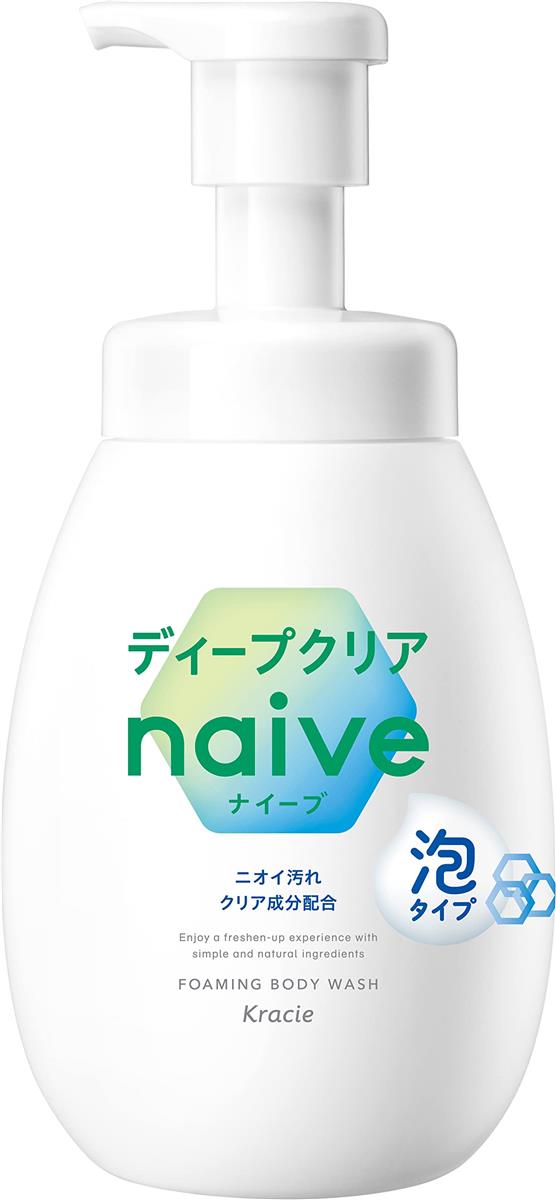 ナイーブ 泡で出てくる ボディソープ 【ディープクリア】 ポンプ 600ml | ボディーソープ ボディウォッ..