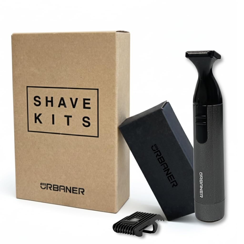 URBANER ヒゲトリマー IPX8防水 丸ごと水洗いOK 電池式で充電不要 日本製高炭素鋼刃 マブチモーター搭..