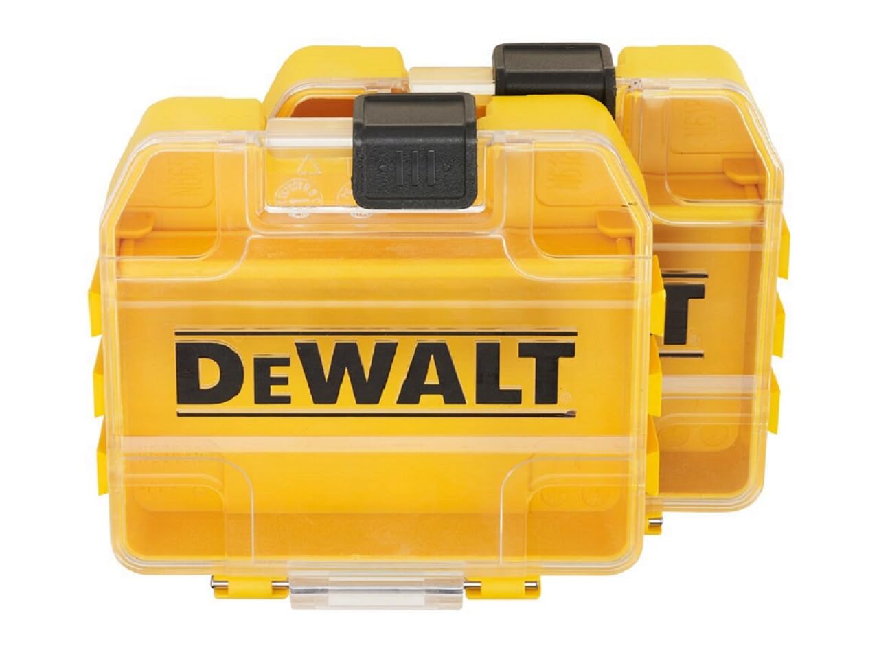 デウォルト(DEWALT) バルクタフケース (小) 2個 オーガナイザー 工具箱 収納ケース ツールボックス 透明蓋 脱着トレー 積み重ね収納 ネジ ビット 小物入れ