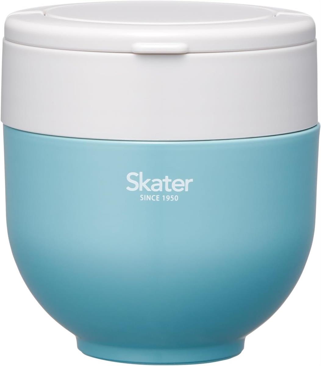 サイズ：ランチジャー◆商品名：スケーター(Skater) 保温弁当箱 丼ぶり型 540ml 女性用 2段 ランチジャー 折りたたみハンドル付 抗菌 レイクグリーン LDNO6AG-Aサイズ：11.5×12.5cm材質：本体：ステンレス鋼（アクリル樹脂塗装）、フタ・中容器・中容器フタ：ポリプロピレン（中材：発泡スチロール）、パッキン：シリ コーンゴム、底板：熱可塑性エラストマー原産国：中国電子レンジが使えなくても、あったかごはんを持ち運べるカフェ丼です。 温かいご飯や麺をどんぶりスタイルで楽しめる。 冷製サラダパスタなどにもオススメ。 具を後のせ出来るので、ご飯や麺が汁でふやけません。 温かいどんぶりランチに。 汁気の多い具材もOK。 パスタなどの麺類にも。 中容器は汁もれ防止のパッキン付きで、フタを外して電子レンジOK。 本体は保温・保冷に優れた真空二重構造。 保温効力：51度以上（6時間） 保冷効力：12度以下（6時間） ※すべての細菌の増殖を抑制するものではありません。 ※本体は絶対に電子レンジで使用しないでください。 ※フタ・本体は食器洗い乾燥機で使用しないでください。 ※中容器に食材を入れる際は、おかず類の火を通したものは冷ましてから中容器に入れてください。