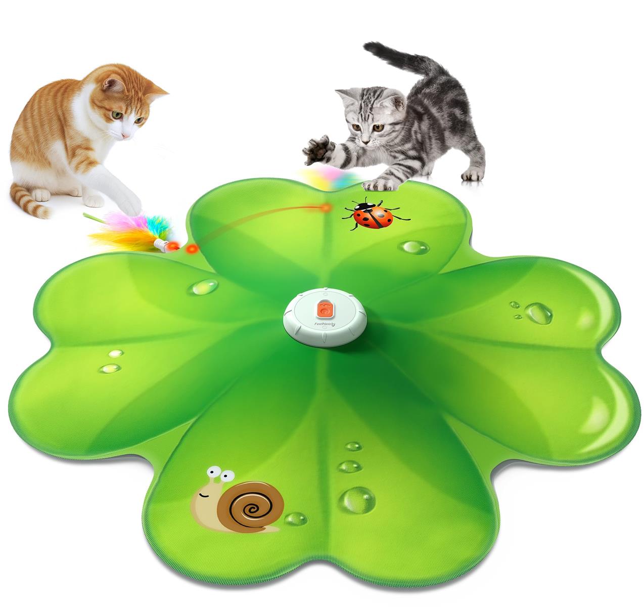 猫 おもちゃ 一人遊び LEDライトFEELNEEDY 2in1電動おもちゃ 自動 猫じゃらしネコ おもちゃ 人気 ひとり猫 遊び道具 室内用 猫運動不足解消グッズ 羽根とぬいぐるみ付き キャッチミー 狩猟本能を満たす 充電式 猫 動くおもちゃ 猫ちゃんへのプレゼント