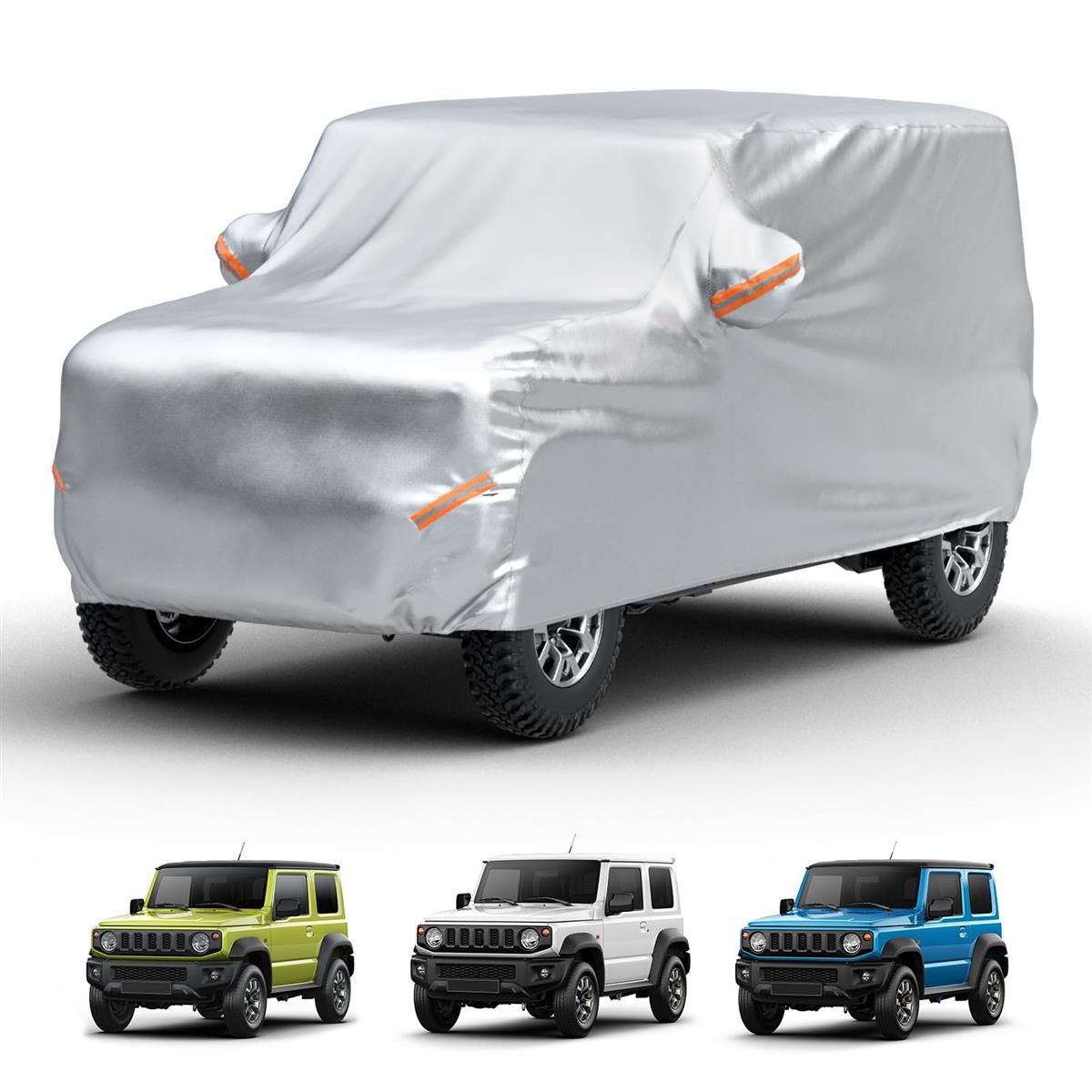 【ジムニー専用】JOYTUTUS 車 カバー スズキ ジムニー(JB64) ジムニーシエラ(JB74)専用 ボディカバー 車 210D厚手 カーカバー 高防風 凍結防止 全天候型防水 防埃 防雨 防雪 反射テープ 収納袋付き 取付簡単Jimny ＆ Jimny SIERRA(JB64W ＆ JB74W系)カバーサイズ：370cm*160c