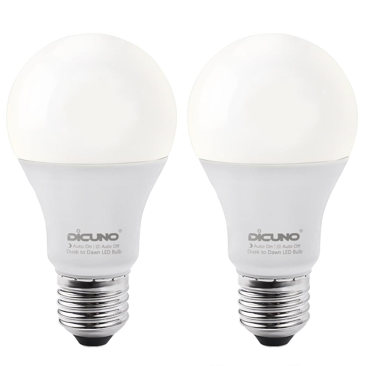DiCUNO E26口金 LED電球 明るさセンサー 昼白色 人感センサーなし 9W 60W相当 800lm 5000k 明暗センサ..