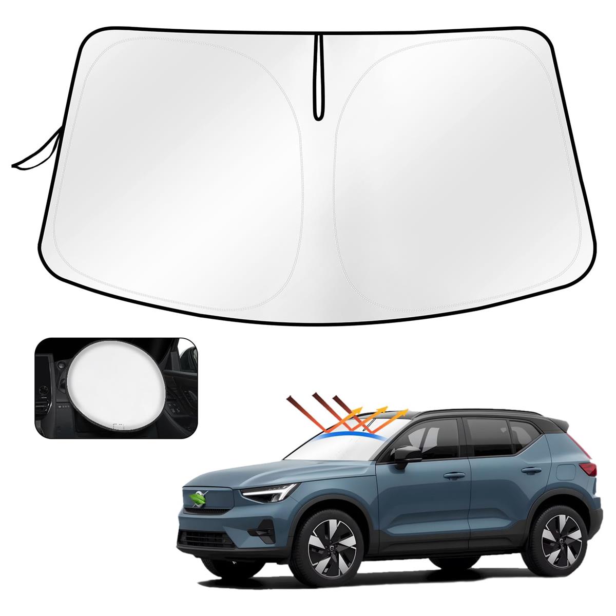 Cartist ボルボ XC40 フロントサンシェード Volvo 2018年~ フロントガラス サンシェード シェードカー..