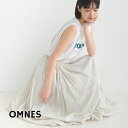 【OMNES】綿サテンガーゼ 吊り紐付き2重バルーンスカート レディース フリーサイズ ロングスカート カジュアル 吊りスカート HAPTIC ハプティック