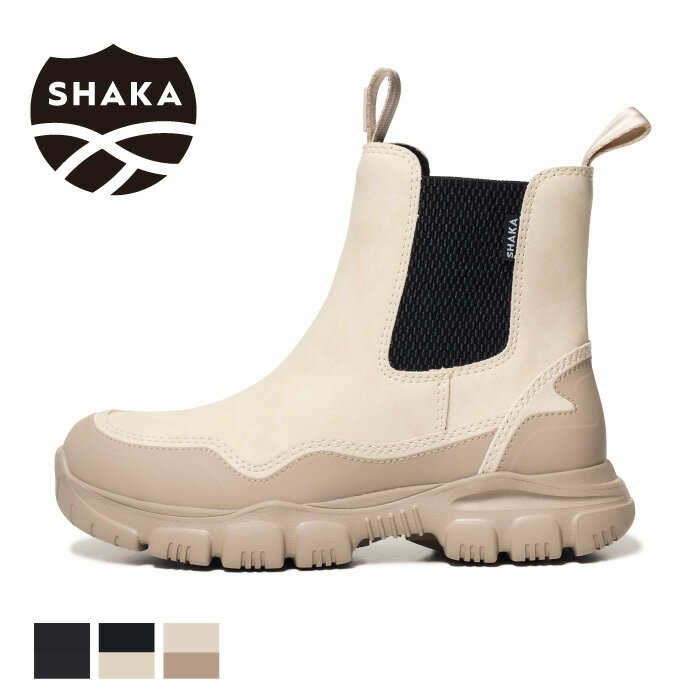 メーカー希望小売価格はメーカーサイトに基づいて掲載しています。 SHAKA／シャカ 1990年代に南アフリカ共和国で誕生したサンダルブランド。 2013年の春からソールの強度やクッション性の向上、足入れの良さををアップデートしたモデルの復刻生産がスタートし、再び注目を集めている。 「シャカ」は、2023SSからリニューアルいたします。 このロゴマークは『行こう。自由だ。』というSHAKAのメッセージを視覚化したものであり、新しいVISIONのシンボルです。 丸いフォルムは豊かな地球を、柔らかな曲線は縦横無尽に自由に地球の隅々まで歩き回る姿や辿った足跡を表現しています。 また、上部の鋭角を雄大な山脈に、下部の曲線を重なる波と見立てることで、SHAKAを履くことで手にできる新しい世界の風景と見ることもできます。 ◆ボンフカヤ取扱いモデル CAMP BAY B FOTTER TRAILBAREFEET RIVER GUIDE LAWN SLIDE BF SOLE CLIMBING NEO BUNGY/ネオバンジー CHILLOUT/チルアウト TABLE MOUNTAIN AT テーブルマウンテンAT OTTER TRAIL AT オッタートレイルAT TREK ZIP BOOTIE AT TREK トレック ジップ ブーティー AT CHELSEA AT トラックチェルシー ◆アイテム ブーツ アウトドアシューズ スポーツサンダル アクアシューズ マウンテンブーツ キャンプ フェス ◆特徴 簡単な着脱 難燃 撥水加工 スコッチガード プサイドゴア 防汚加工 抗菌 防臭 衝撃吸収 軽量 耐久性 グリップ力 ATソール EVA素材 高反発クッション 歩きやすい 高耐久性 高通気性 サスティナブル 等 ◆使用シーン 街履き 旅行 旅 アウトドア キャンプ ひとりキャンプ 山歩き バーベキュー 焚火 キャンプファイヤー BBQ 野外フェス 釣り 海 海水浴 山 川 川遊び 河 雨天時 雪 雨 泥 油汚れ チルタイム 等 ◆年齢層 10代・20代・30代・40代・50代・60代 男女兼用 ユニセックス レディース メンズ ◆コ—ディネート ソックスコ—デ Tシャツ メンズスタイル カーゴパンツ ミリタリーコーデ シュート パンツ ワイドパンツ スカート 水着 ラッシュガード アウトドアウエア 夫婦コーデ カップルコーデ 家族コーデ 友達コーデ お揃いコーデ リンクコーデ 等 ◆キーワード SHAKA シャカ フットウェアブランド スポーツサンダル スニーカーサンダル シューズ ブーツ スポーツ サンダル ベルクロ マジックテープ 脱げない メンズ レディース ユニセックス 男女兼用 彼氏プレゼント 彼女プレゼント カップル プレゼント キッズ 旅行 アウトドア 街履き 夏休み 春休み ゴールデンウイーク 連休 休日 お出かけ 水遊び 夏遊び　暑い 涼しい 修学旅行 旅行 家族旅行 家族キャンプ 山登り 川下り サマー スポサン スニサン 走れるサンダル 走り回れる 遊びまわれる 大人キャンプ キャンプコーデ フェス フェスコーデ 夏祭り 春 夏 秋 冬LINEN/TAUPE BLACK/LINEN BLACK 【2023 秋冬】 SHAKA シャカ SK-201 サイドゴアブーツ TREK CHELSEA AT 難燃×撥水×最高の履き心地を実現した大好評のサイドゴアブーツ キャンプシーンで活躍する難燃性×デイリーに重宝する撥水性×オリジナルATソールが最高の履き心地を実現させた、街履きだけでなくアウトドアや旅の足元としてもお勧めなSHAKA(シャカ)の本格高機能サイドゴアブーツ。 2023年春夏からはステッチの強度を上げて、より耐久性の高い堅牢な仕様へ進化を遂げ、 一年中大活躍してくれるサイドゴアブーツに仕上がっています。 足首の両サイドにエラスティック素材(ゴムのように弾力性と伸縮性に富んだ生地)を配し、 スリップオンで簡単に脱ぎ履きの出来るサイドゴアデザインのブーツ。 ブーツタイプながらカジュアルにもキレイ目にも合わせすいので街履きにも旅行にもぴったり。 難燃＆撥水加工なのでキャンプなど秋冬アウトドアシーンにも相性抜群で場面によって適したスタイルでお楽しみいただけます。 もちろん春夏の悪天候時にも大活躍してくれます。 FUNCTION [機能] ・SHAKAが誇るオリジナルSOLE 軽量で衝撃吸収性に優れたEVA素材と耐久性とグリップ力を併せ持つラバー素材を掛け合わせたATソールは、 普段のコンクリートもアウトドアフィールドでの地面でも歩きやすく快適で軽快な歩行をサポートしてくれます。 ・難燃×撥水加工 本革のような風合いのPUレザーアッパーにSHAKAが独自に開発した難燃加工と フッ素系の樹脂を繊維表面に付着させ、雨・雪・泥・油汚れなどをはじく アメリカの3M社が展開する撥水・防汚加工のスコッチガード。 ・オリジナル IN-SOLE 独自配合によりクッション性が非常に高く、耐久性も兼ね備え、適度な硬さで足の裏をサポート。 さらに通気性が抜群で、抗菌・防臭効果も高く、快適な足入れをお約束します。 素材 甲：合成皮革　底：合成底 ソール AT SOLE ヒール高 約4.4センチ 原産国 CHINA サイズ感 やや大きめ 備考 ※掲載画像の商品の色味は、屋外や屋内の光の照射や角度、お手持ちのスマートフォン、PCの画面設定により実物と色味が異なる場合がございます。 またサンプルを使用して撮影をしている場合表示のサイズ感と実物は若干異なる場合もございますので、予めご了承ください。