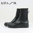 レディース 靴 レインブーツ ウニサ unisa ANTELLA-WA ブラック 黒 雨の日 梅雨 雪 街歩き 裏起毛ミドルレインストレッチブーツ レインシュー...