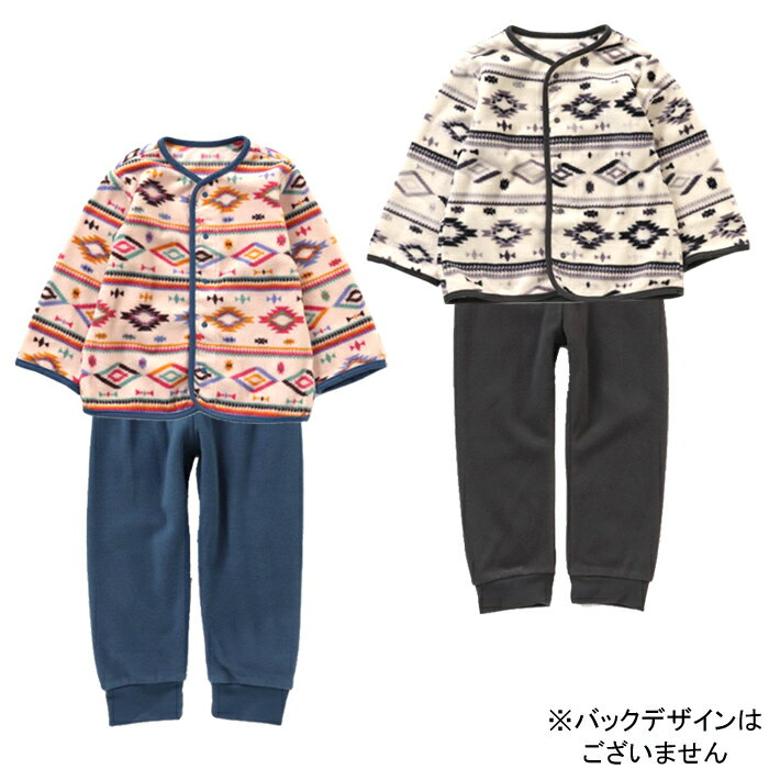 【40%off SALE】【ampersand アンパサンド】L558053◇ネイティブアメリカン柄前あきフリースパジャマ◇トップスはカーディガンとしてアウターでも◎【ベビー＆キッズ服】×メール便不可