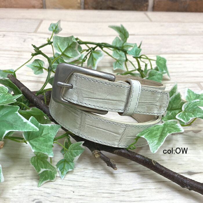 【50％off SALE】【イタリアインポート】レザーベルト◇幅の細い白いレザーベルト。男女問わず使えるデ..