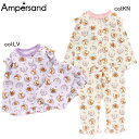 【35 off SALE】【ampersand アンパサンド】L458272◇森のどうぶつ柄前あきパジャマ◇お花にかこまれた動物さん達がとってもかわいい！ハートボタンもポイント！【ベビー＆キッズ服】〇100cmまでメール便可