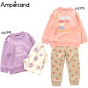 【30%off SALE】【ampersand アンパサンド】L458203◇総柄ボトムスパジャマ◇いちご柄とデイジー柄のボトムスにトップスはロゴ柄でオシャレ!...