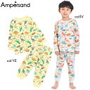 【10%off SALE】【ampersand アンパサンド】L158025◇恐竜柄テレコパジャマ◇カラフルなきょうりゅうがいっぱいでかっこいい!【【ベビー&キ...