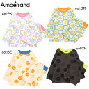 【20%off SALE】【ampersand アンパサンド】L158015◇かぶりスムースパジャマ◇スマイル、お花チェック柄がかわいい【ベビー&キッズ服】〇1...