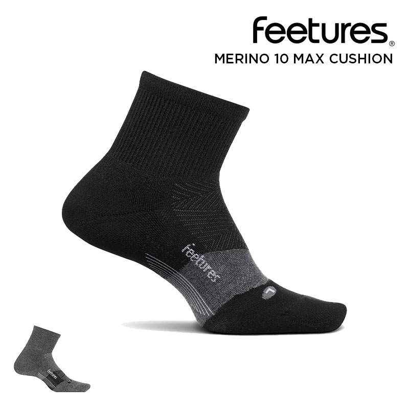 楽天bonico （ボニコ） 楽天市場店【3000円以上送料無料】フィーチャーズ/Feetures MERINO 10 MAX CUSHION QUARTER ランニングソックス[靴下 ソックス レッグウェア メンズ レディース アンクル丈 スポーツ アスリート フィット 快適 アメリカ]