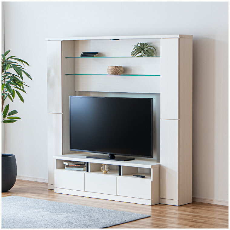 【10%offクーポン配布中 ~8/25 23:59】テレビボード ハイタイプ テレビ台 壁面収納 壁面収納テレビ台 ゲート型 テレビボード TV台 リビング壁面収納 大型テレビ ハイタイプテレビ台 グレー 幅190cm 55型 おしゃれ 木製 照明付き ガラス棚 大容量 収納 一人暮らし 韓国風 bonir-10000477 BONIR(ボニール)楽天市場店 サンプル画像3