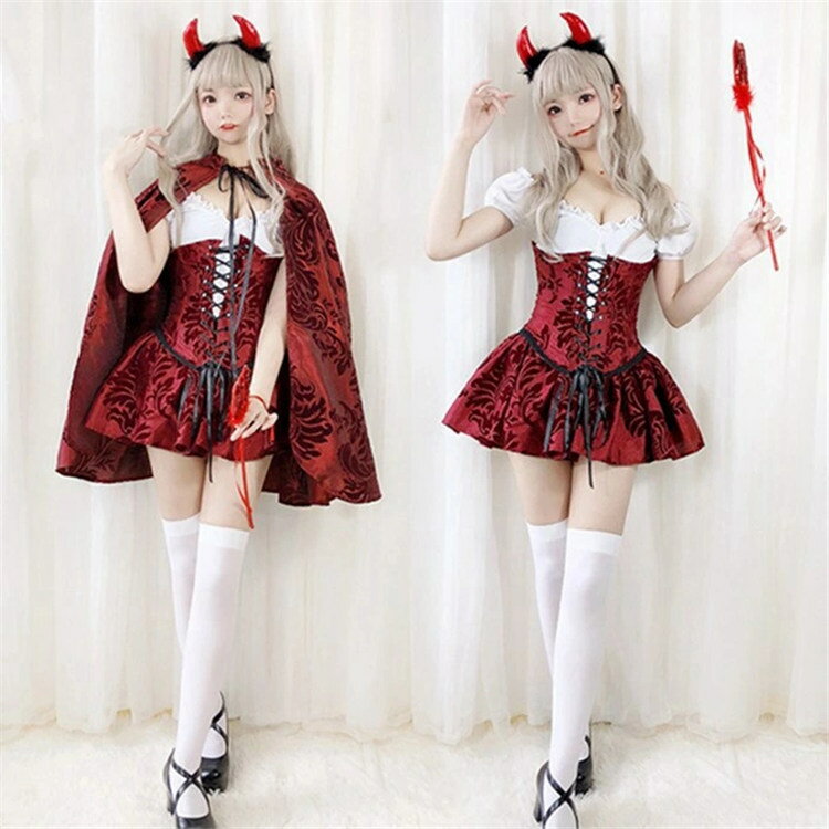 【10%OFF】 ハロウィン コスプレ 仮装 ワンピース 大人用 魔女 悪魔 レディースドレス ワンピース Halloween お姫様 ハロウィン 仮装 女子高校生 ゴスロリ 女性 小悪魔 ジョーカー 魔女ハロウィン コスプレ衣装 セクシー 学園祭 コスプレ レディース 女性用S M L XL