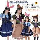 キツネ ウサギ ハロウィン コスプレ 子供 キッズ 女の子 衣装 大人 レディース お揃い 姉妹 ペア コスチューム ワンピース 動物 グリーン ブルー 耳付 しっぽ 可愛い おしゃれ 誕生日 お祝い 学園祭 文化祭 イベント 万聖節 パーティー プレゼント S M L