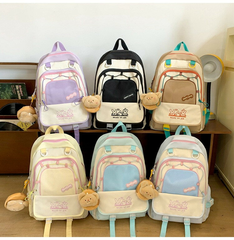 6 colors リュックサック ウサギ 刺繡 通学リュック 色合わせ バッグパック オシャレ 男女兼用 女性 レディース 姉妹 お揃い 飾り 軽量 大きめ 中学生 高校生 スクールリュック 小学生 遠足 こども 子供 通学 多収納 収納力 便利 撥水 大容量 アウトドア かわいい 旅行 bonir77-10014552 ボニール サンプル画像2
