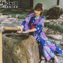 浴衣 レディース パープル 花柄 きれいめ フリーサイズ レトロ オシャレ YUKATA 浴衣 作り帯 浴衣セット 寝巻き 部屋着 花火大会 櫻 夏祭りお出かけ...