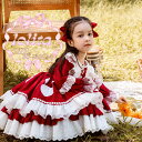 子供 レッド 長袖 ロリータ ドレス コスプレ お嬢様 可愛い 幼稚園 コスチューム ドレス 演出服 女の子 子供ドレス ワンピース メッシュフォーマル 発表会...