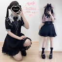 ロリータ 高校生 修学旅行 ドレス ピンク ワンピース 女の子 ガーリー ロリータ風 フリル付き レース シースルー袖 リボン 文化祭 イベント おしゃれ 可愛...