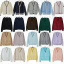 【19色展開】女子 学生 JK カーディガン スクール 制服 卒業式 綿 コットン 定番 春 秋 入学式 学校 中学生 高校生 中高生 Vネック ニット セーター 定番 紺 ブルー パープル イエロー ピンク レディース ジュニア 長袖 発表会 大きいサイズ XS~3XL