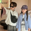 ペアルック 兄妹お揃い シャツ 無地 ホワイト 水色 男の子 女の子 韓国子供服 春 秋 雰囲気満点
