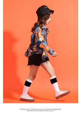 キッズダンス ダンス衣装 ヒップホップ 花柄シャツ キッズダンス 原宿系 男女兼用 ヒップホップ トップス ガールズ ジャッズ 韓国風 サルエル boys girls 女の子 男の子 ダンス衣装 ダンスウェア ジャッズ hiphop ゆったり jazz DJ オシャレ