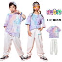 キッズダンス衣装 セットアップ tシャツ タイダイ染 トップス パンツ 2点セット 女の子 男の子 ユニセックス ダンス衣装 子供服 ヒップホップ ダンス衣装 ストリート 原宿系 レッスン ダンスウェア ジャッズ hiphop 110 120 130 140 150 160 170 180