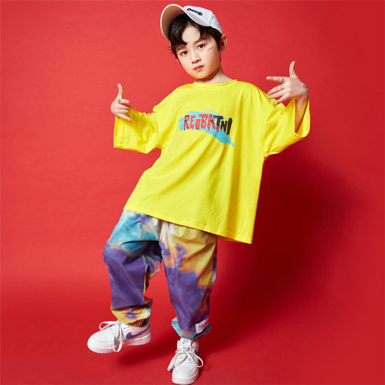 キッズダンス衣装 セットアップ KPOP ヒップホップ 子供服 タイダイ染 ダンス衣装 hiphop 女の子 男の子 ダンスtシャツ ストリート B系 k-pop 原宿 jazz ダンスウェア ジュニア オシャレ 発表会