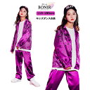 ペイズリー シルク風 キッズダンス衣装 セットアップ ヒップホップ ジャズ K-POP HIPHOP jazz 女の子 パープル トップス＋パンツ 子供服 ハンサム カッコイイ イベント ストリート 発表会 応援団 団体服 ダンス大会 ステージ衣装 110-180