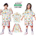 キッズダンス衣装 セットアップ 上下セット k-pop 子供服 ヒップホップ 笑顔柄 Tシャツ 半パンツ 女の子 男の子 ストリート b系 hiphop ジュニア 舞台 韓国 原宿系 演出服 発表会 110-180cm